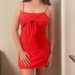 Red mini dress